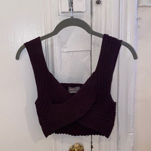 Brown Knit Crop Top UO